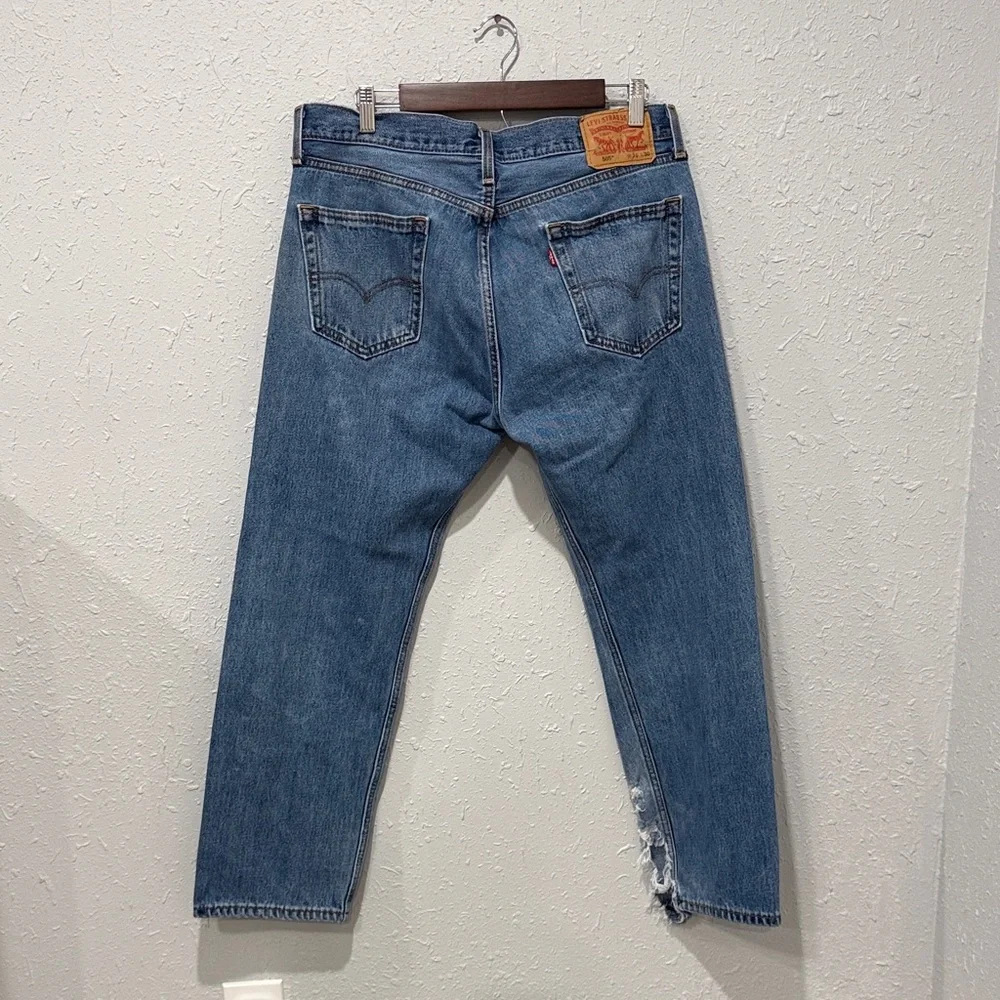 Levi's‎ 505 Size 35x30 Blue Denim Jeans Regular Fit Straight Leg Red Tab